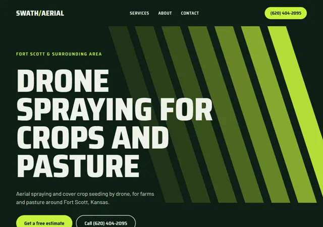 Design direction B · Their own brand for Swath Aerial's home page